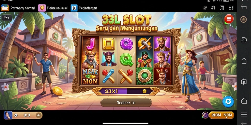 Tampilan gameplay slot seru di aplikasi 33L dengan berbagai pilihan mesin.