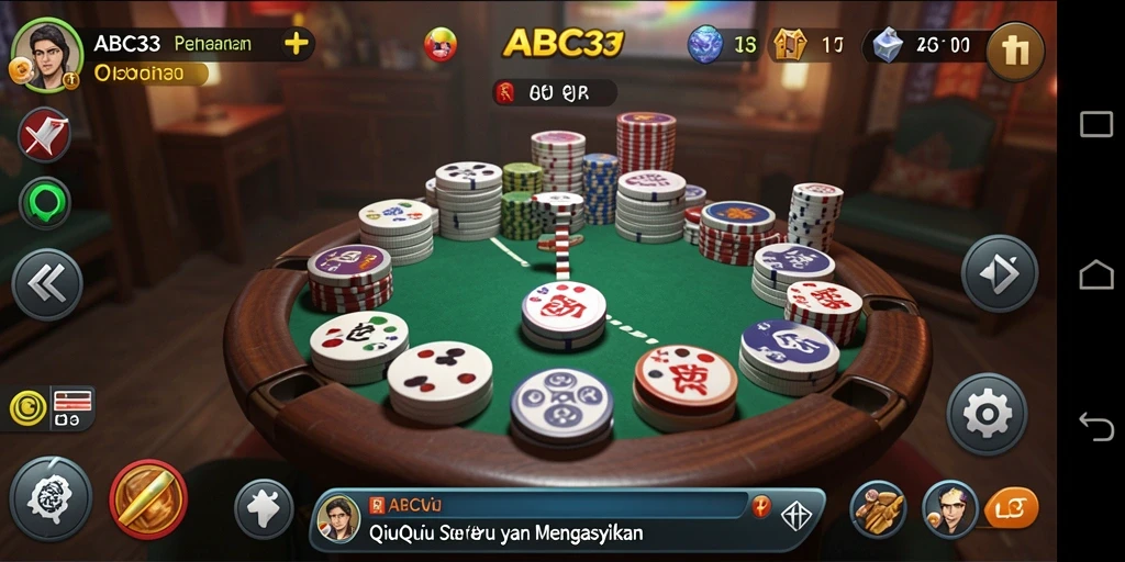 Screenshot ABC33 menampilkan aksi mendebarkan dalam permainan QiuQiu.