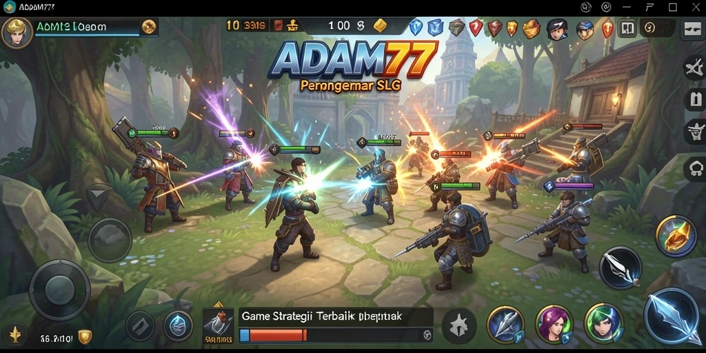 Tampilan mendebarkan gameplay strategi dalam ADAM77.