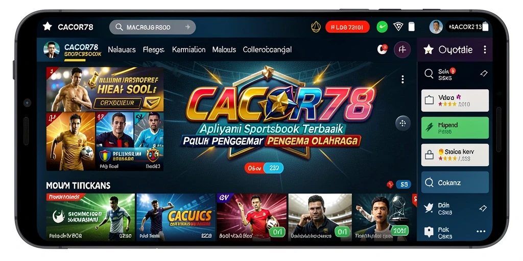 Screenshot gameplay <strong>CACOR78</strong> menampilkan tampilan antarmuka taruhan olahraga.