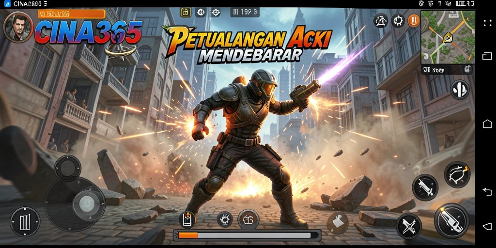 Screenshot gameplay CINA365 menampilkan aksi mendebarkan dan grafis luar biasa.