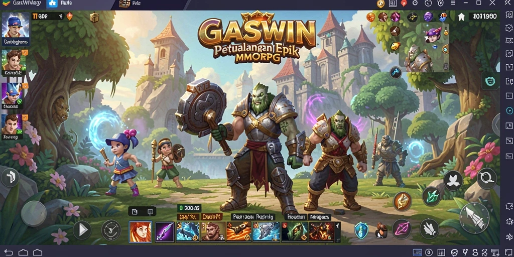 Screenshoot menunjukkan aksion seru dalam gameplay GASWIN di dunia MMORPG.