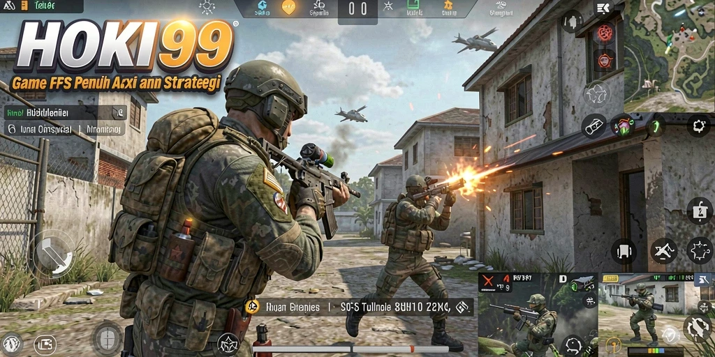 Screenshot HOKI99 menampilkan pertempuran FPS yang intens dan realistis.