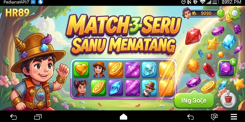 Tampilan gameplay <strong>HR89</strong> yang penuh warna dan seru.