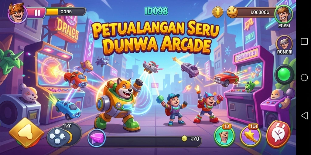 Tampilan gameplay seru dari ID098 dengan aksi arcade yang mendebarkan.
