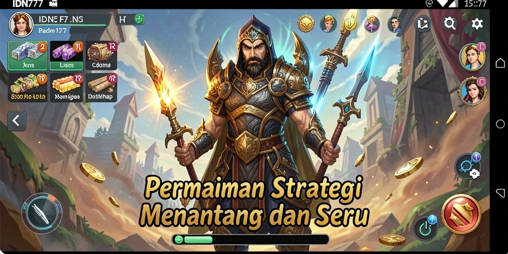 Tampilan gameplay IDN777 yang seru dan strategis.
