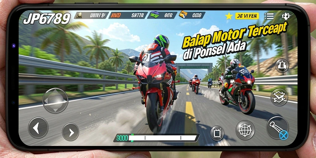 Gameplay mendebarkan dari JP6789 dalam balap motor.