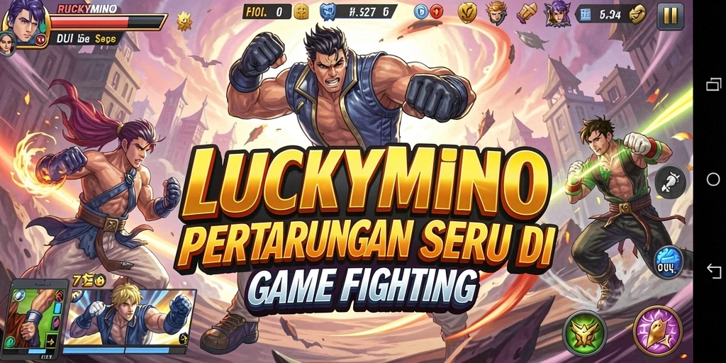 Tampilan gameplay LUCKYMINO yang menegangkan dan spektakuler.
