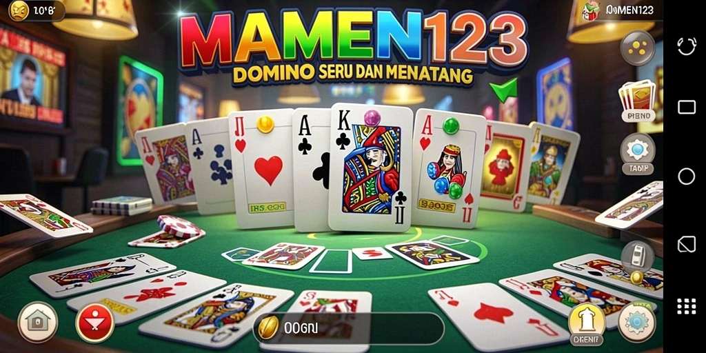 Tampilan gameplay yang menarik dari MAMEN123, permainan Domino seru.