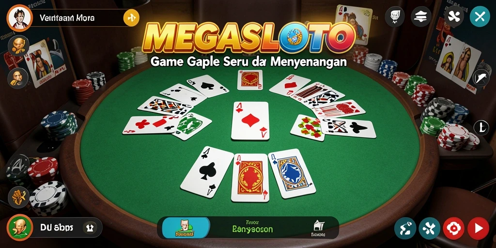 Tampilan seru permainan Gaple MEGASLOTO dengan pemain aktif.