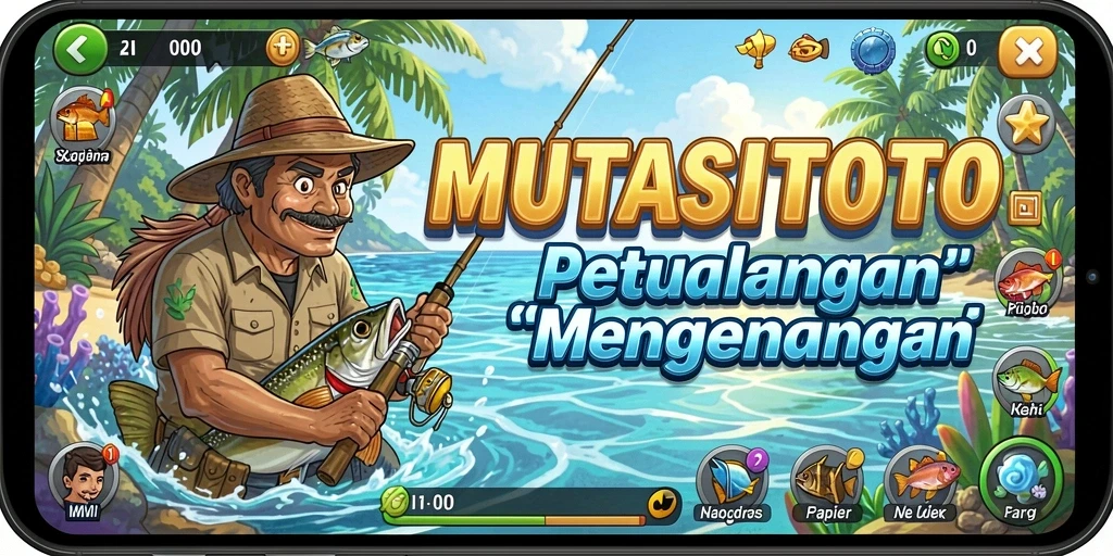 Tampilan gameplay seru dalam MUTASITOTO memancing ikan.