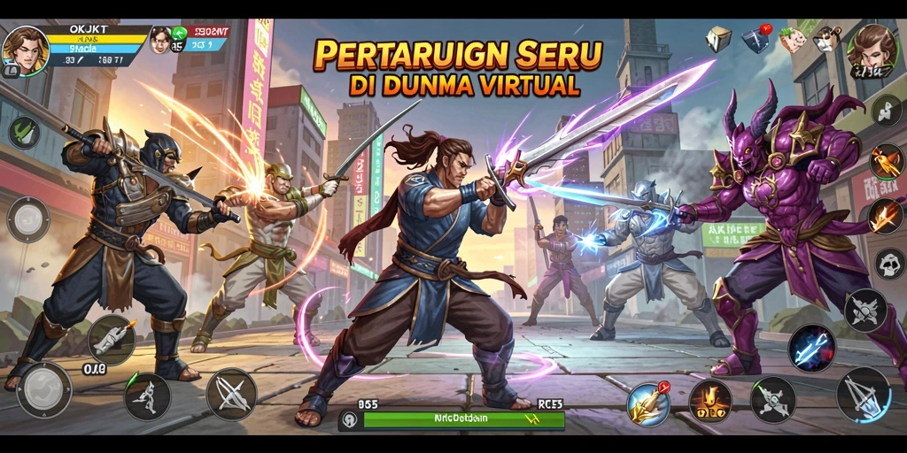 Tampilan gameplay seru dalam pertarungan OKJKT.