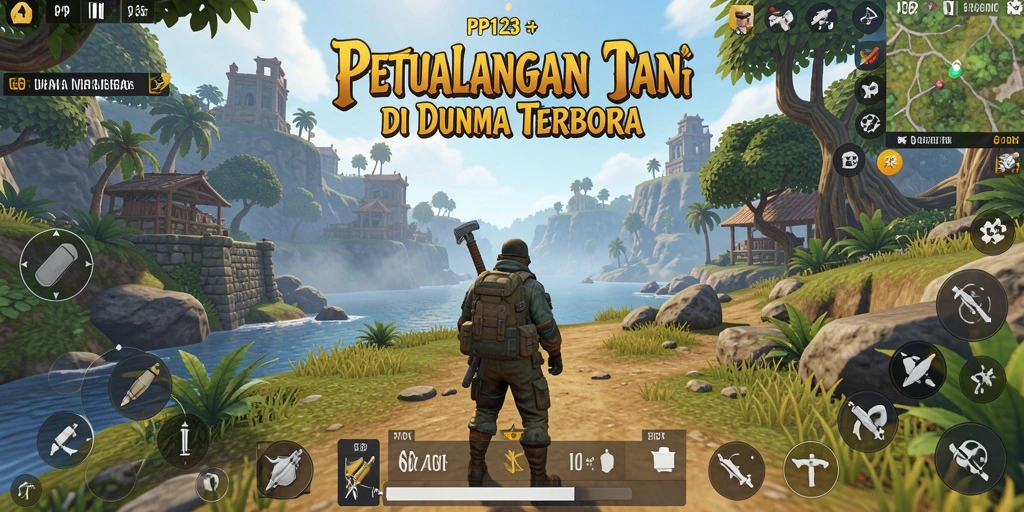 Tampilan gameplay PP123 yang menakjubkan dengan alam terbuka yang luas.