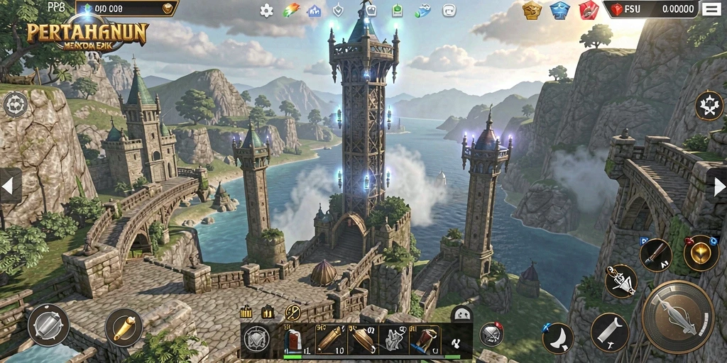 Screenshot utama RP8 menampilkan aksi gameplay Tower Defense yang menarik.