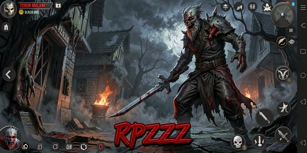 Tampilan menakutkan dari gameplay RPZZZ yang menegangkan.