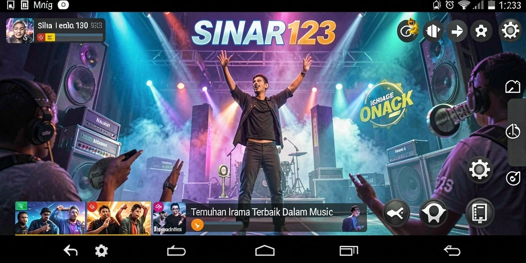 Tampilan gameplay SINAR123 dengan iringan musik yang menarik.