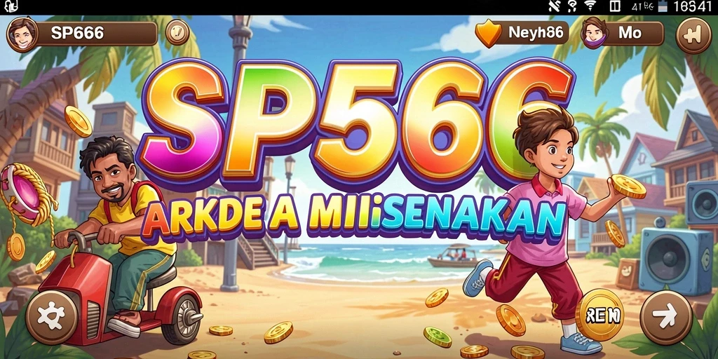 Tampilan gameplay SP666 yang penuh aksi dan warna-warni.