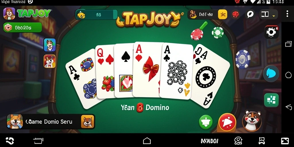 Tampilan gameplay TAPJOY yang seru dalam permainan Domino.