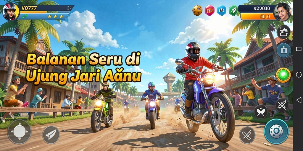 Screenshot gameplay balapan seru dari VO777.
