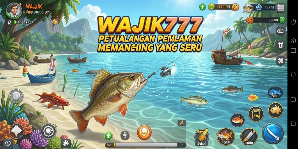 Tampilan gameplay seru dalam WAJIK777 dengan aksi memancing yang mendebarkan.